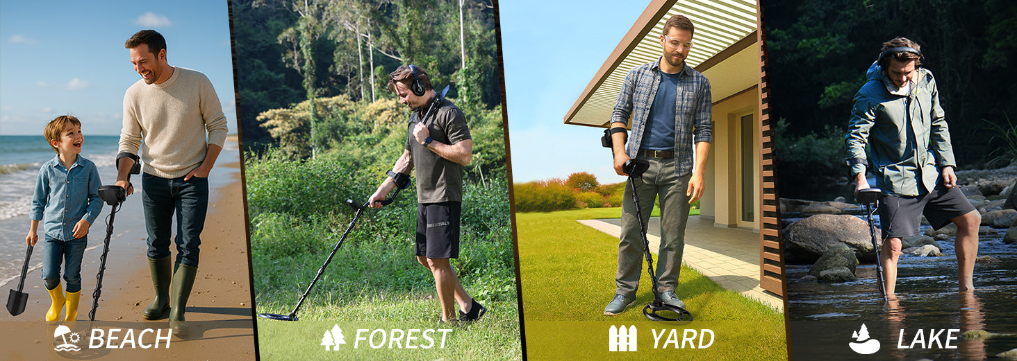 ULHUND metal detector for various treasure hunting locations – beaches, forests, yards, and lakes